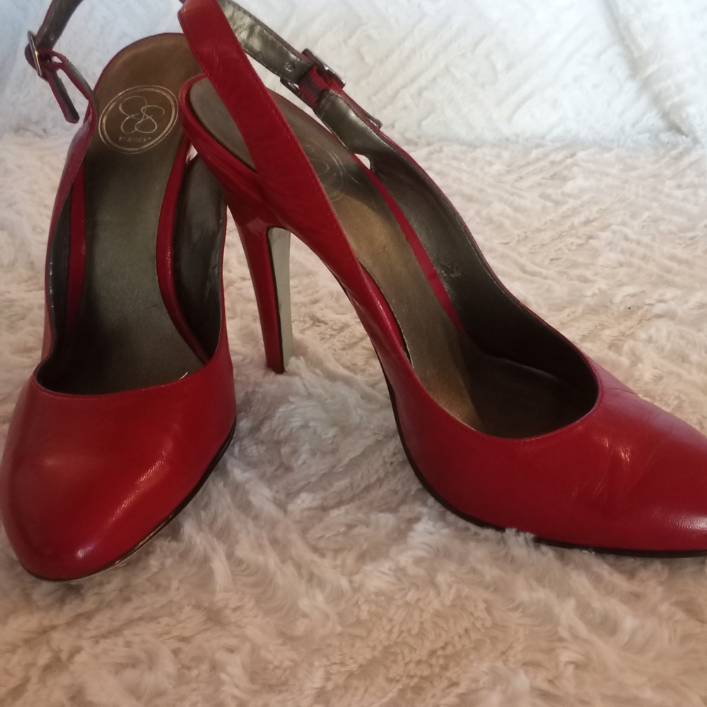 Elegant Red Slingback Heels